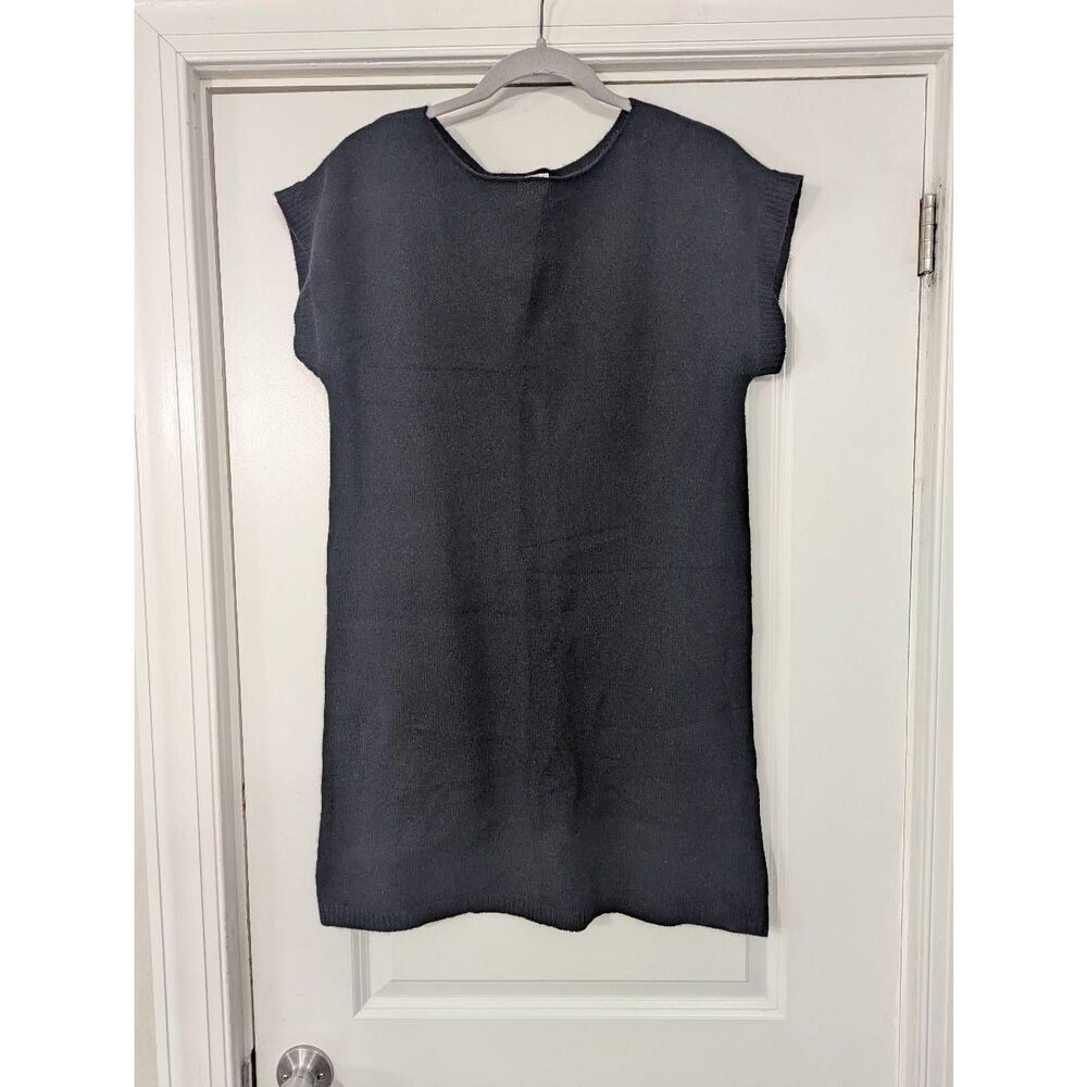 Barrow & Grove Cashmere Shift Dress women's size Large black sweater cozy